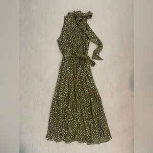 Zimmermann Olive Green Polka Dot Maxi Dress
